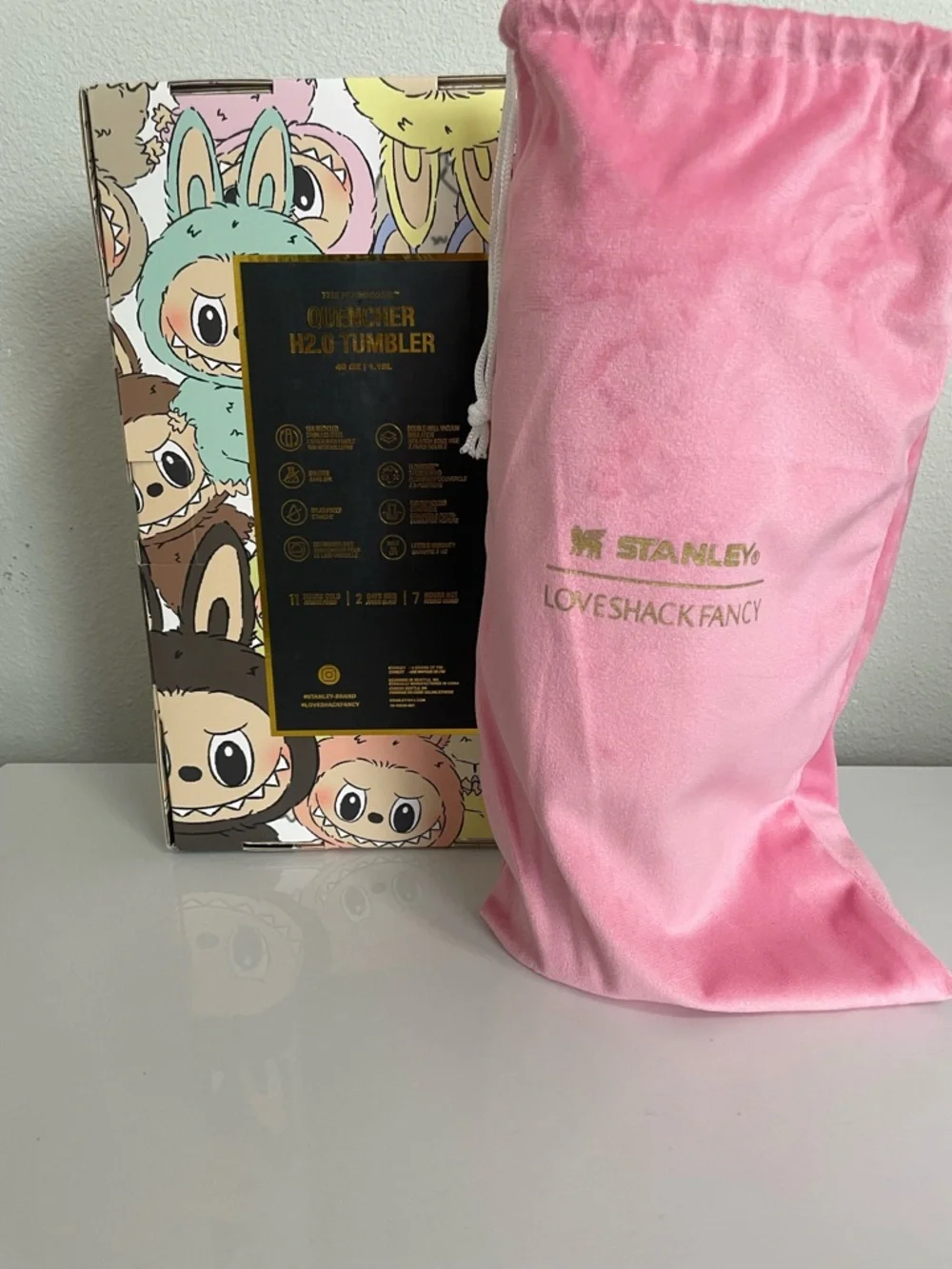 Stanley Pink Patterned Loveshackfancy Quencher Tumbler with Handle - Picture 6 of 6